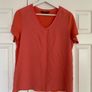 Dunnes Stores Orange V Neck T-Shirt Image 5
