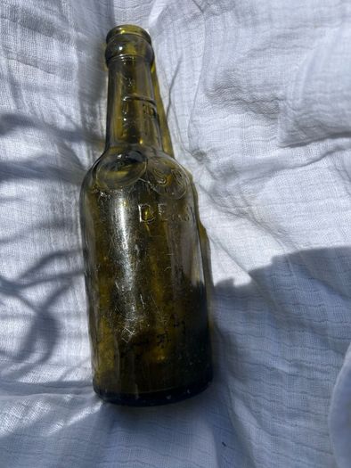 2  Vintage half pint glass Cork Advertising Bottles
