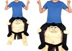 Adults Mens Sumo Wrestler Piggy Back Fancy Dress Costume.