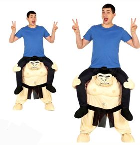 Adults Mens Sumo Wrestler Piggy Back Fancy Dress Costume.