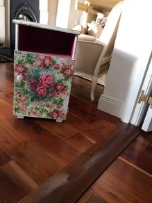 Floral Decoupage bedside locker