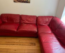 FREE Red leather corner sofa