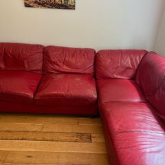 FREE Red leather corner sofa