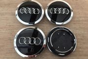 Full Set 69mm Audi Centre Caps - Black