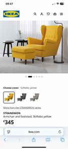 IKEA chair and footstool yellow