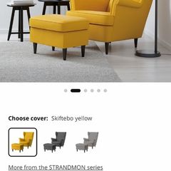 IKEA chair and footstool yellow