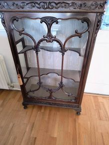 Antique Mahogany  Curio Display Cabinet