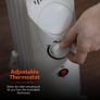 5 Fin Oil Filled Radiator with Adjustable Thermostat and Overheat Protection, 650W, White Image 5