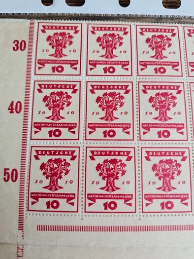 Germany 1919 Stamp Sheet