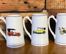 vintage automobile tankards collection of 5