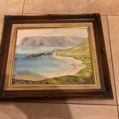 Antrim coast road oil painting on board free postage