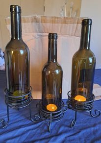 Wine Bottle Candle Holders Set of 3