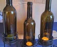 Wine Bottle Candle Holders Set of 3
