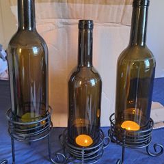 Wine Bottle Candle Holders Set of 3