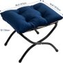 Foldable Footstool Foot Rest Stool Folding Footstools for Living Room Garden Balcony Velvet Leg Rest Sofa Small Ottoman with Metal Legs, Dark Blue Image 6