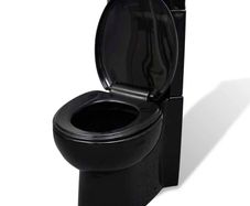 WC Ceramic Toilet Bathroom Corner Toilet Black