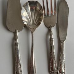 Vintage 3-Piece Silver-Plated Dessert & Cake Serving Set - Ornate Floral Handles