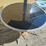 Garden table, black glass top + umbrella with stand Image 3