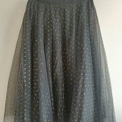 ESPRIT Black Tulle Skirt with Gold Metallic Dots