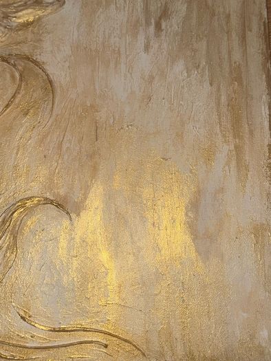 Gold Floral Textured Wall Art