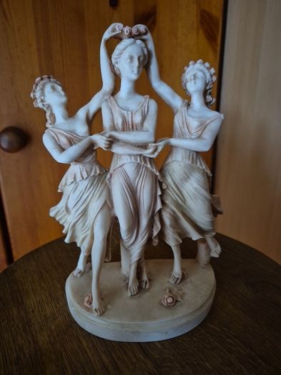 Vintage Alabaster 3 Graces Goddesses from Sandro Botticelli's Painting Primavera