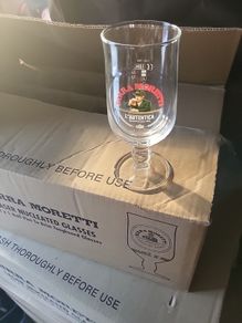 moretti half pint glasses x24