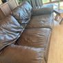(1 of 2 + futon) Brown genuine Italian leather 3 seater sofa Image 6