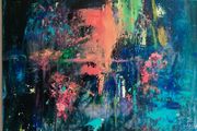 Large Original Abstract Painting Dublin Tropical Sea Seascape Surfing Theme