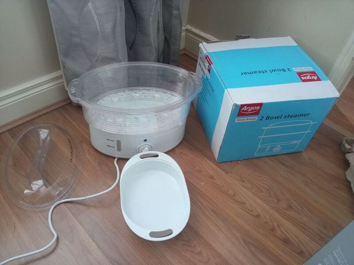 2 Bowl Steamer- White