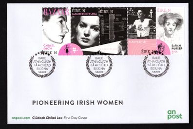2020 Ireland Pioneering Irish Women (Carmel Snow, Maureen O'Hara, Lilian Bland, Maeve Kyle & Sarah Purser) Commemorative Stamps An Post First Day Cover (FDC)