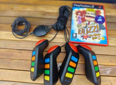 PS2 Buzz 4 way controllers and game