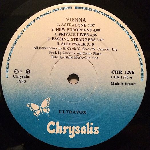 Ultravox   Vienna Irish pressing