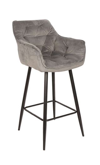 Capri Bottle Velvet Arm Bar Stool