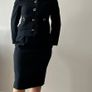 Elegant Vintage Herbert Grossman Black Skirt Suit Designed by Cynthia Steffe Made in USA Image 4