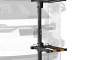 Folding Hitch Mounted Ski &amp; Snowboard Rack, Fits 50 mm Receiver, Carries up to 6 Pairs of Skis or 4 Snowboards, Adjustable Hitch-Mounted Rack for Car with Key Lock, Security Strap, Tilt Access