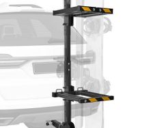 Folding Hitch Mounted Ski & Snowboard Rack, Fits 50 mm Receiver, Carries up to 6 Pairs of Skis or 4 Snowboards, Adjustable Hitch-Mounted Rack for Car with Key Lock, Security Strap, Tilt Access