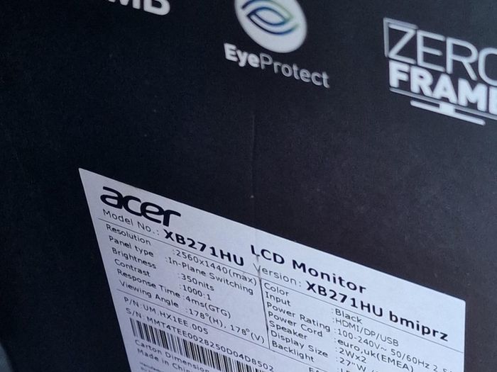 Gaming Monitor Acer Predator XB271HU bmiprz 27" WQHD (2560x1440