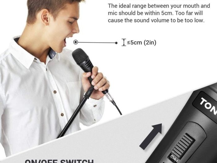 Dynamic Karaoke Microphone for Singing with 16.4ft XLR Cable, Metal Handheld Mic Compatible with Karaoke Machine/Speaker/Amp/Mixer for Karaoke Singing, Speech, Wedding and Outdoor Activity (FREE POSTAGE)