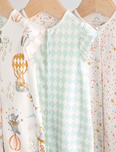 3 x Patented Rompers / Short Sleepsuits / Babygros (9-12 months)