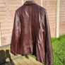 lady's burgundy leather jacket Image 3