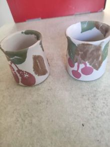 Set Of 2 Small Vessel By Conwy Pottery.