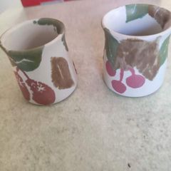 Set Of 2 Small Vessel By Conwy Pottery.