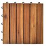 Decking Tiles Vertical Pattern 30 x 30 cm Acacia Set of 30 Image 5