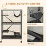Small Animal Cage for Chinchilla Ferret Kitten on Wheels with Hammock Removable Tray, Grey Image 3