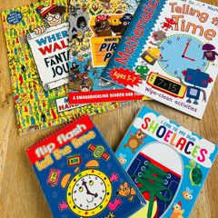 Children's Activity and Learning Books Bundle - Where's Wally, Pirate, Maths etc