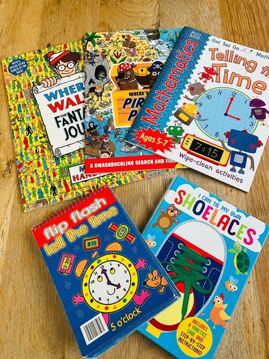 Children's Activity and Learning Books Bundle - Where's Wally, Pirate, Maths etc