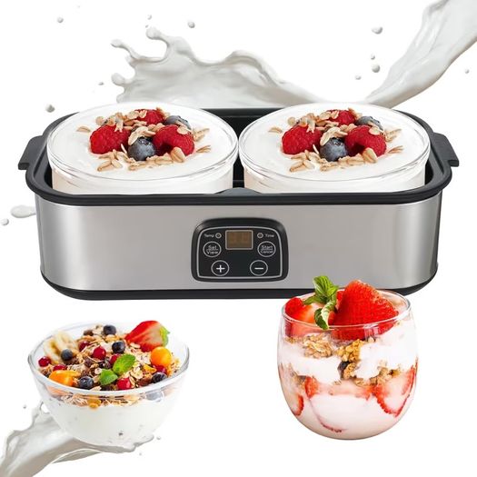 Brand New 2L Yogurt Maker with 2 Jars Temp Control & Timer Multifunction Automatic Greek Yogurt Maker