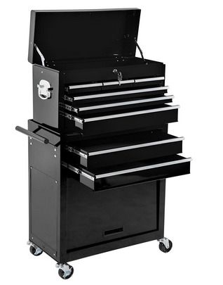 Tool Trolley with Attachment, Lockable Drawers, Ball Bearing Slide Rails