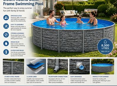 Round Steel Frame Swimming Pool