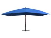 Hanging Parasol with Wooden Pole 400x300 cm Blue
